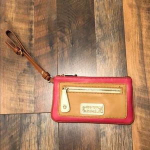 Spartina 449 pink and brown wristlet